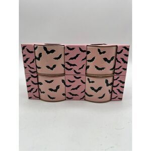 NIB Bake Shop Pink Black Bats Ramekins set of 4